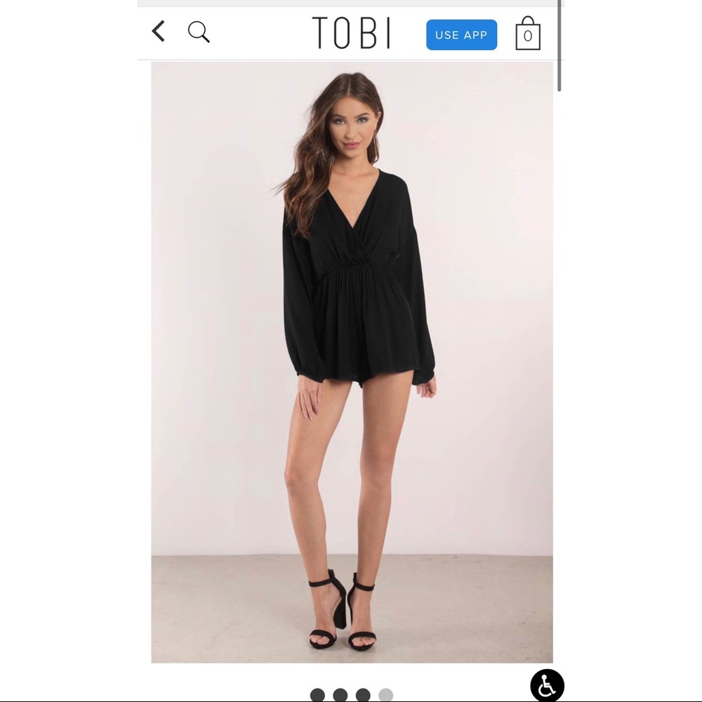 Tobi Stassi Black Surplice romper